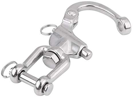 Moschettone per Barca, Sgancio Rapido Moschettone in Acciaio Inox, Grillo Girevole Gancio Girevole a Sgancio Rapido Gancio Girevole a D Link Gancio Clip per Barca a Vela Sabbia e Industria (128 mm)