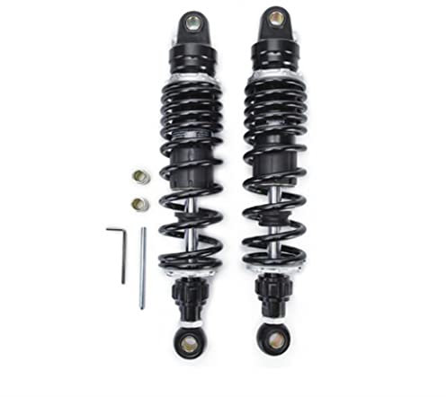 Hegeiisy Amortisseur d'air universel à ressort de 370 mm pour moto, quad, scooter, moto tout-terrain, réglable et gonflable