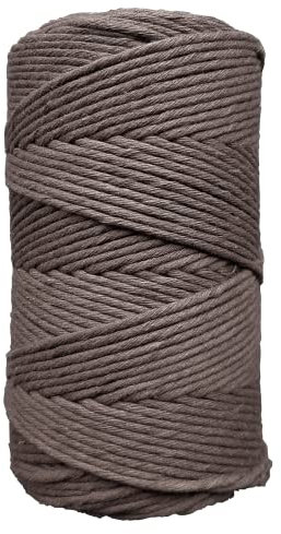 Makramee Garn. Baumwollgarn Kordel. 100% Natur Baumwoll-Kordel. Perfekt für Basteln, DIY, Handwerk & Stricken. 100% Natur Baumwollgarn, Dicke Macrame Cord (Braun, 3mm/200m)