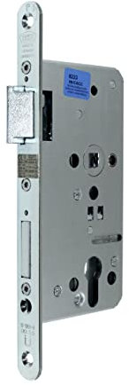 BKS FH Panikschloss Türschloss/Stahltürschloss, Funktion B mit geteilter Nuss, Dornmaß 65mm, Entfernung: 72mm, Stulp: 20x235mm abgerundet, DIN Links, incl. SN-TEC® Montageset (LINKS)