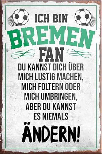 schilderkreis24 – Fußball Magnet “Bremen Fan“ Deko Kühlschrankmagnet Artikel Sport Verein Geschenkidee Club Weihnachten Fußball Fan Liebhaber Begeisterte 9x6 cm