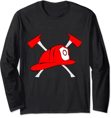 Feuerwehrmann Feuerwehrmann Axt Helm Logo Langarmshirt