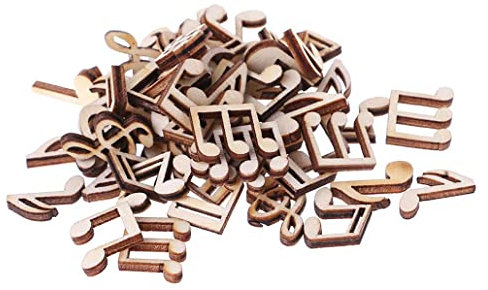 100 stücke Holz Music Note Verschönerungen Holzform Bastelbedarf für Hochzeitsdekor Neu Freigegeben Nützlich und praktisch