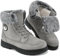 Stivali da neve invernali da donna in cotone scamosciato caldo foderato in pelliccia stivali da esterno antiscivolo impermeabili stivaletti stringati piattaforma scarpe, Grigio 008, 8 US