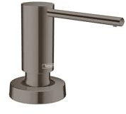 hansgrohe Focus Moderner Seifenspender für Bad und Spülbecken, gebürstetes schwarzes Chrom, 40438341