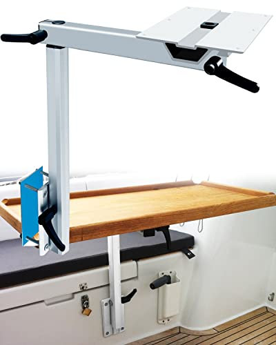 EMIHO Pied de table de camping-car, support de base amovible, accessoires de camping-car, réglable en alliage d'aluminium, rotation à 360 ° pour camping-car, yacht