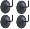 MACOSA U1900482_x2 Vitragestangen-Haken 4 Stk. schwarz modern selbstklebend Klebehaken Haken für Scheibengardinen Gardinenhaken Gardinenstange Vorhang