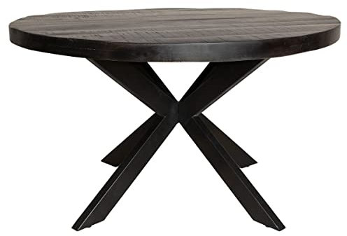Esstisch Denver Schwarz | Rund | 120 cm | Mangoholz & Metallmöbel | Industrielles Interieur | Esstisch, Essbereich