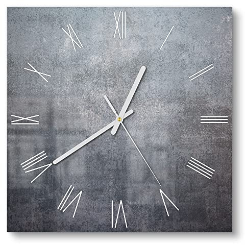 DEQORI Glasuhr | 30x30 cm | Motiv Raue Metalloberfläche | ausgefallene leise Design Uhr aus Glas | Wanduhr für Wohnzimmer & Küche | moderne Hingucker Uhr für die Wand
