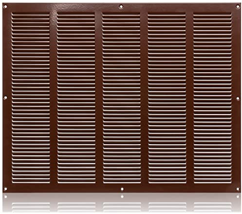 500x400mm Griglia di Ventilazione in Acciaio Marrone con Zanzariera - Griglie di Aerazione in Metallo