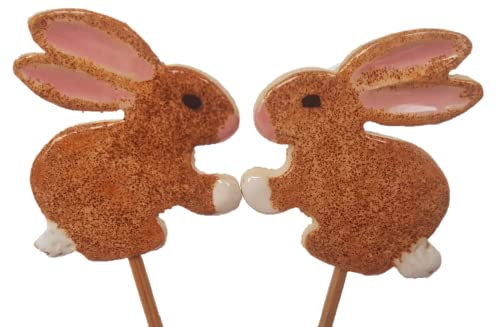 Keramik Blumenstecker Häschen 2-er set