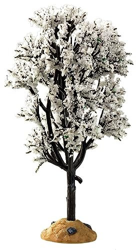 Magie di Natale Albero Bianco Biancospino, Accessorio Villaggio di Natale in Plastica