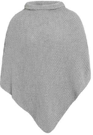 KNIT FACTORY - Coco Gestrickter Poncho - One Size | Damen Strickponcho mit Rundhals - Damen Poncho aus Wolle - Umschlagponcho für den Herbst und Winter - Hochwertige Qualität