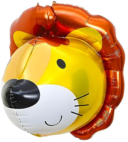 Folienballon Löwe Gold (72 x 58 cm) – Majestätische Tier-Deko für Safari-Mottopartys, Geburtstag & Events – Großer XL Löwenkopf Luftballon – Edel & Glänzend