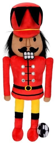 iscream Plush 18.5 Soccer Nutcracker Embroidered Accent Holiday Pillow Buddy