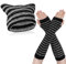 Firtink Damen Katzenmütze, Katzenohren Beanie Hut Y2K Winter Warm Gestreifte Strickmütze Fairy Grunge Häkeln Katze Beanie Frauen Slouchy Beanies Mütze mit Lange Handschuhe für Frauen