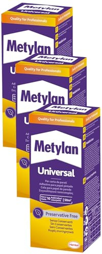 Metylan Universal Colla Carta da Parati Resistente, Potente e Riposizionabile, Facile da Miscelare e Applicare, Astuccio 125g (Confezione da 3)