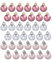 Palline Natalizie Rosa-Argento, Set di Palline di plastica, Decorazioni Natalizie da 3 cm, 36 Pezzi.