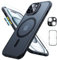 ESR for iPhone 15 Case Set, Translucent Matte Case with Screen Protector, Compatible with MagSafe, Military-Grade Protection, Classic Series, Frosted Black