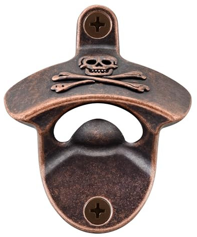 HAIICEN Rustproof Skull Bottle Opener Wall Mounted, Outdoor Screw on Beer Bottle Opener for Beer Lovers Gifts