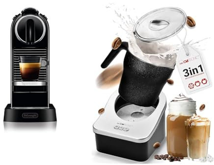 Nespresso De'Longhi EN167.B Citiz Kaffeekapselmaschine, mit Hochdruckpumpe & Clatronic® Milchaufschäumer für warme und kalte Milch | Milchaufschäumer