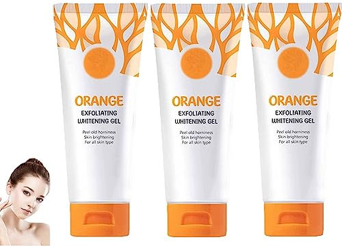 Orange Exfoliating Whitening Gel, Orange Exfoliating Gel, Orange Exfoliating Gel Scrub Face Body Skin, Natural Orange Peeling Gel Face Scrub,Exfoliating Whitening Gel,for All Skin Type (3pcs)