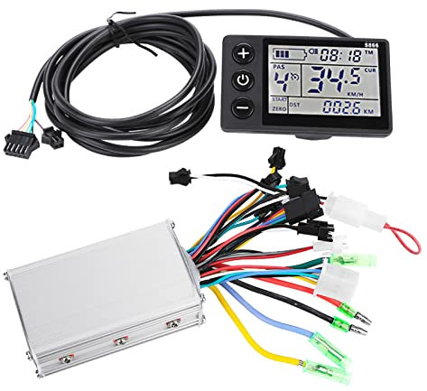 XHIKOWAT LCD FL¨¹ssigkristall Instrumentensteuerung f¨¹r 22, 5 mm Lenker, 24 V 48 V LCD Anzeigefeld, Passend f¨¹r Elektrofahrrad Roller (36V/48V 350W)