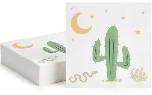 Western Cactus Beverage Napkins - 16 Pieces