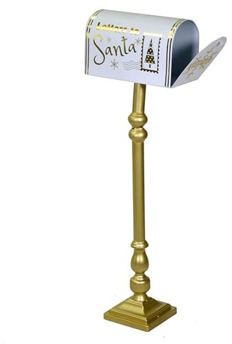 Cassetta posta di Babbo Natale Natalizia Ø33xh127 cm in Metallo oro