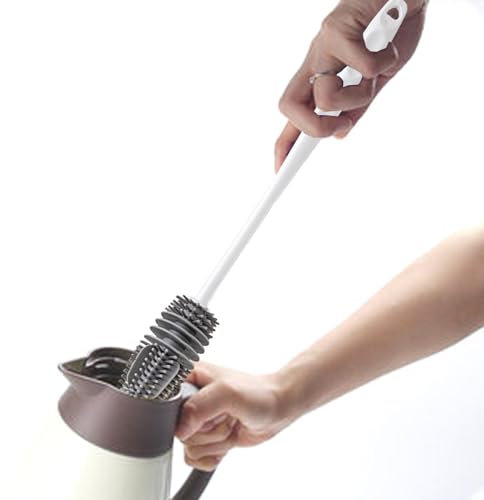 Cepillo de limpieza de tazas - Cepillo de silicona para botellas, Cepillo para fregar botellas de agua | Cepillo limpiador de botellas de agua de diseño duradero, jarrón y cristalería, cepillo limpiad