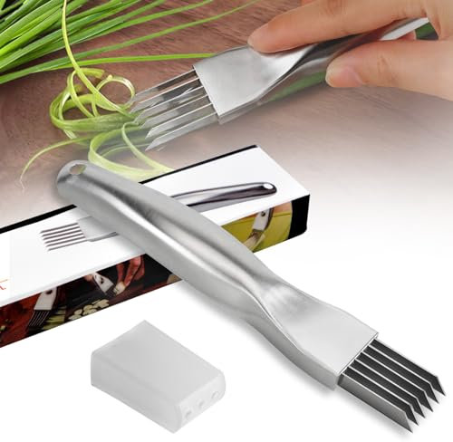 YSDMY 1 Pezzi Shred Silk The Knife,Taglia Verdure a Spaghetti Cipolla Aglio Cutter,Affettatrice per Scalogno Taglierina per Scalogno Gadget da Cucina Multifunzionale