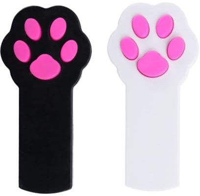 Puntero Laser Gatos, 2 Piezas Juguetes Interactivo para Gatos con forma de pata de gato, LED Pointer juguete interactivo para gatos, Juguetes para Gatos de Interior