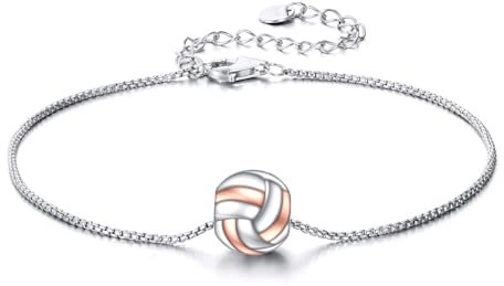 VENACOLY Volleyball Armband S925 Sterling Silber Volleyball Inspirierende Armbänder Volleyball Charme Schmuck Geschenke für Damen Frauen Liebhaber Volleyball Sportler