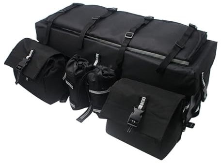 Motorrad Stoßstangentasche Für ATVs Für Sportsman XP Für EPS 570 900 Für ATV Quad Rack Bag Oxford Gepäckaufbewahrungstasche Hintere Frachttaschen Motorrad Sturzbügeltasche(Black)