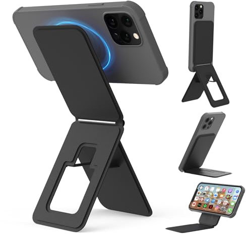 Bettdow Stativ Ständer für iPhone 17/16/15/14/13/12 Serie, Tragbarer Telefon Stativ Ständer für Self-Vlogging, Surfen, Makrofotografie, Videoanrufe, Leichter Telefonhalter Handy Ständer, Schwarz