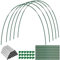 PATNFR Lot de 84 cerceaux de tunnel de serre de 43,2 cm de long, arceaux amovibles en fibre de verre antirouille avec 18 clips pour filet de lit surélevé