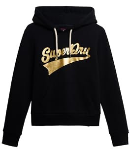 Superdry Damen Super Athletics Kapuzenpullover Schwarz 38