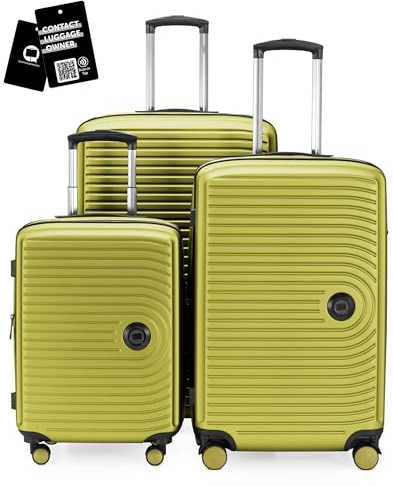 Hauptstadtkoffer Mitte Kofferset 55/68/77 cm 273 Lmit Anhänger, Farn | ABS-Hartschale · TSA · XL Erweiterung · 4 Rollen · Austauschbare Ersatzteile · S,M & L · Digitaler Kofferanhänger