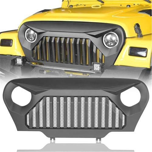 Griglia Anteriore per Jeep Wrangler TJ, Auto Griglie Radiatore Centrale Paraurti Mascherine Protezione Accessori Modificati