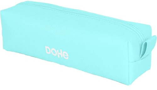 DOHE - Einfaches Federmäppchen für die Schule - 1 Fach, rechteckiges Mehrzweck-Federmäppchen, 21 x 5 x 6 cm, Reißverschluss, aus strapazierfähigem Polyester - Serenity Grün