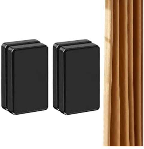 ETUCYNG Attaches Fixation Rideau de Douche - Aimants Stabilisateurs de Rideau de Douche - 2X Attaches Rectangulaires en Silicone Imperméable Réutilisables pour Baignoire Cabine Camping-Car Salle de