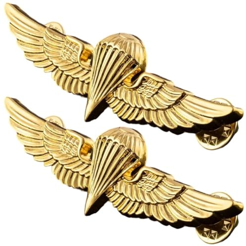 Zghhc Flugoffizier-flügel-anstecker, 2 Stück, Gold Pilot Badge Pins, Goldene Fallschirmjäger-Medaille Der Herausforderung, Anstecker Für Hut, Rucksack