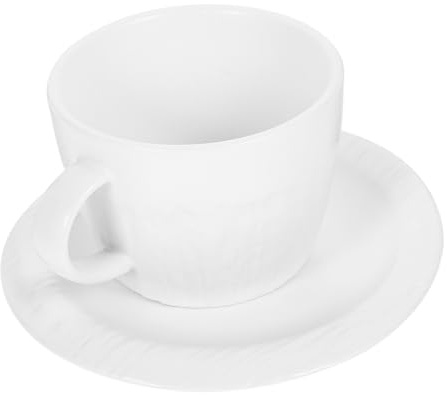 Healifty Taza de Cerámica para Desayuno Europeo Taza Vintage para Café y Té Color Blanco con Plato