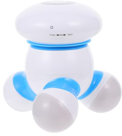 LRXIYODE Handheld Dreibeiniges Massagegerät Vibrationsgerät Muskelentspannung Therapie Ergonomisch für Nacken Schulter Rücken Beine Bauch Leise und Langlebig USB betrieben Blau