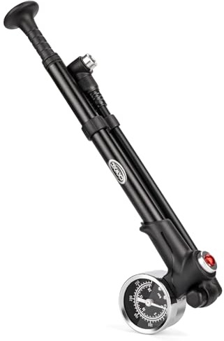 CXWXC Shock Pump for Mountain Bike- High Pressure Suspension Pump 300PSI - Front Fork and Rear Bicycle Suspension Air Shocks with Gauge, No Loss Air Pump