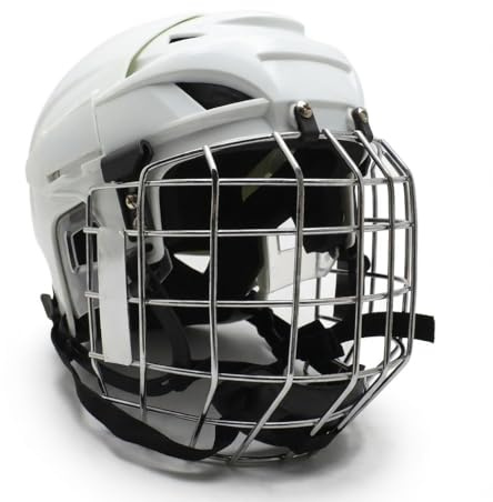EIMSOAH Combo Casco da Hockey per Ragazzi, Equipaggiamento Protettivo in Lega di Alluminio ABS EVA con Gabbia, per la Sicurezza Sportiva di Hockey su Ghiaccio (M)