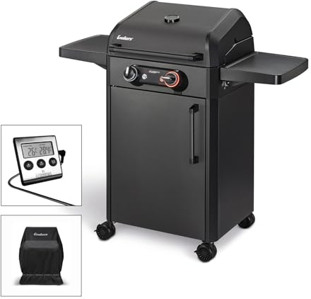 Enders Elektrogrill eFlow Pro 2 Turbo Shadow inkl. Wetterschutzhülle und Fleischthermometer