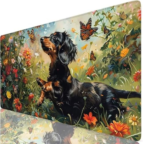 Alfombrilla Ratón Oso Alfombrilla Escritorio Negro Tapete Escritorio 500 x 250 x 3mm, Mouse Pad con Base de Goma Antideslizante, Lavable, Materiales Duraderos, Mousepad para Gaming, PC, Oficina K0-965