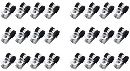 24 Stück Bremsleitungsklemmen, Kabelklemmen Bremsleitung Klemmen Gummi Ausgekleidet P Clips für 4,7 mm Auto-Bremsleitungen mit verstärkten Befestigungslöchern Für 3/16 Rohre Auto Werkzeuge