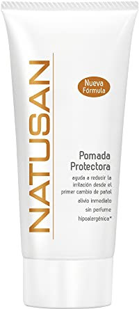 Natusan Pomada protectora para la zona del pañal (100 ml), crema anti irritación para la piel atópica y sensible del bebé recién nacido, crema corporal con extracto de avena para bebés hipoalergénica